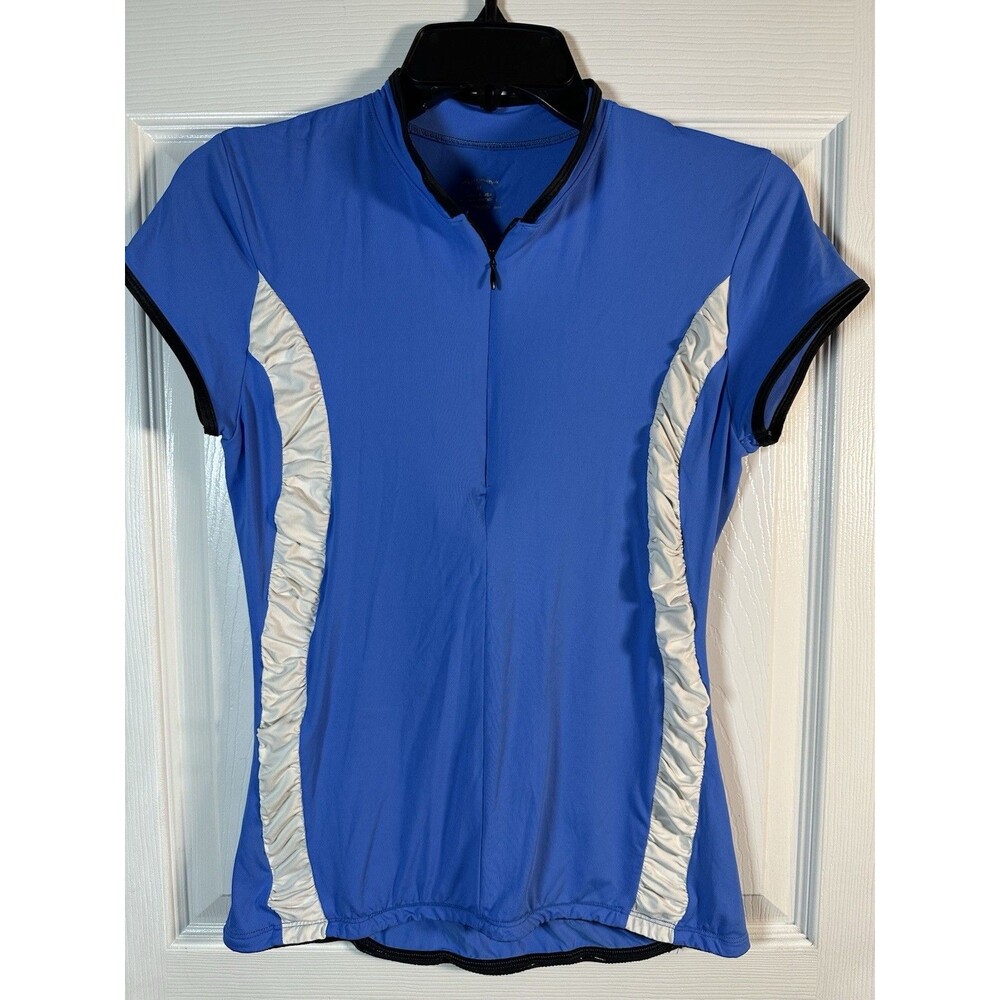Alii Lifestyle Women's Blue Cycling Jersey L Short Sleeve Zip UV Protection